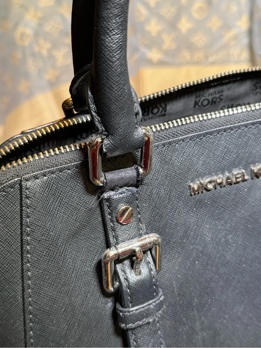 Michael Kors Black Leather Dome Satchel - Versatile Women's tote purse